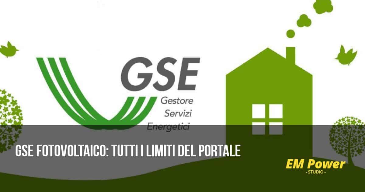 GSE fotovoltaico: tutti i limiti del portale